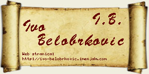 Ivo Belobrković vizit kartica
